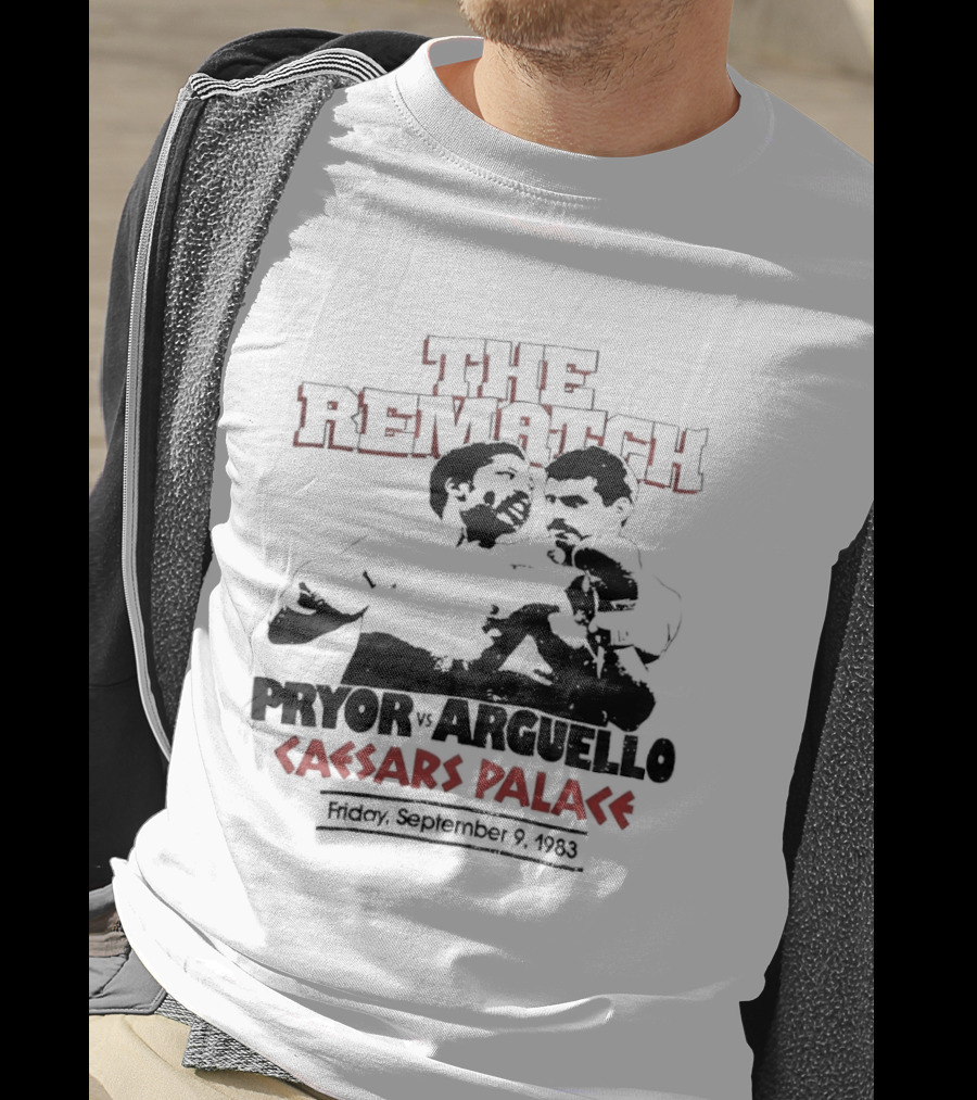 Pryor Vs Arguello The Rematch Caesars Palace 1983 Boxing Memorabilia T-Shirt