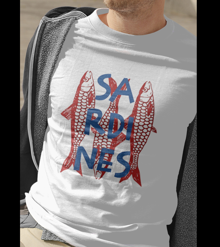 Sardines Red Fish Blue Letters Three Fish T-Shirt