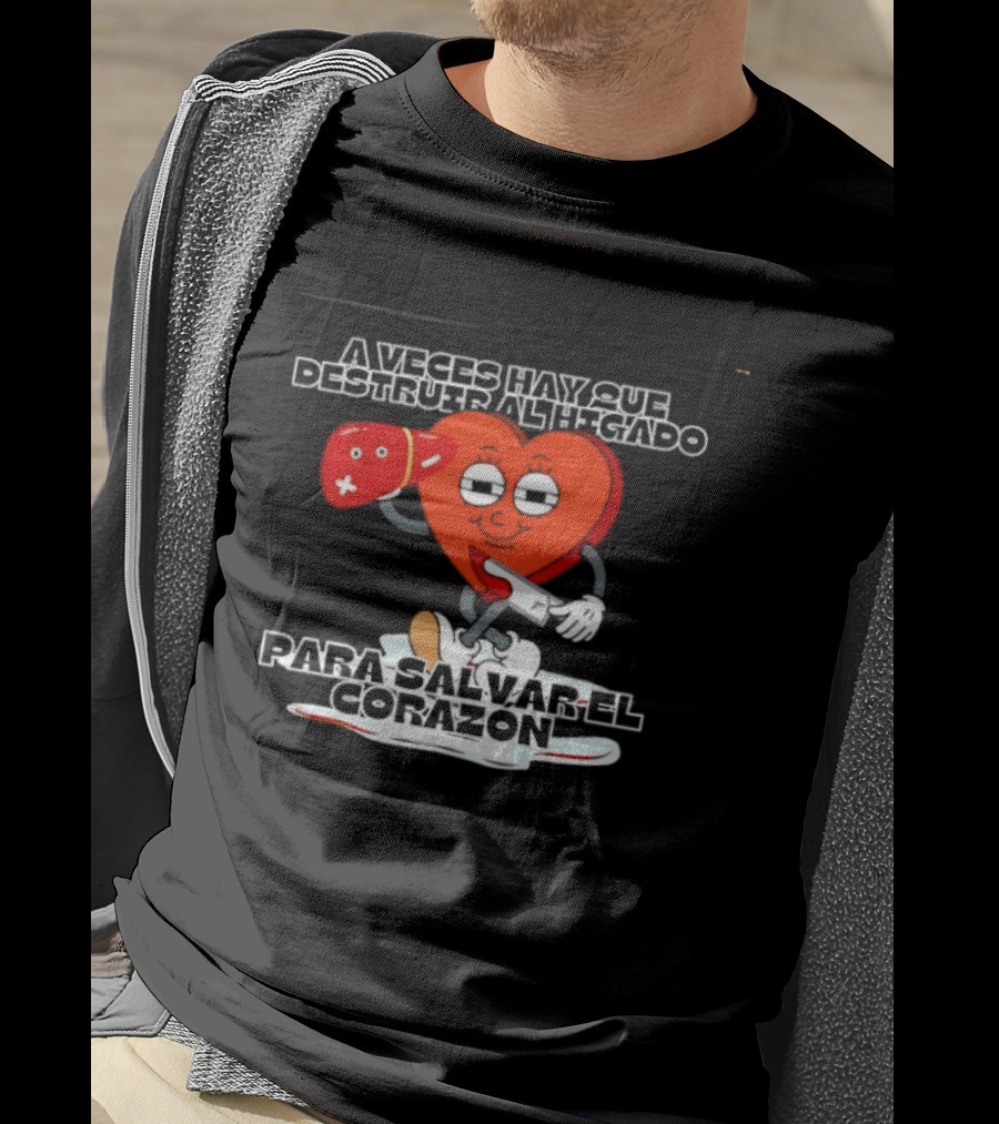 A Veces Hay Que Destruir Al Higado Para Salvar El Corazon Heart With Boxing Gloves Tropical Death T-Shirt