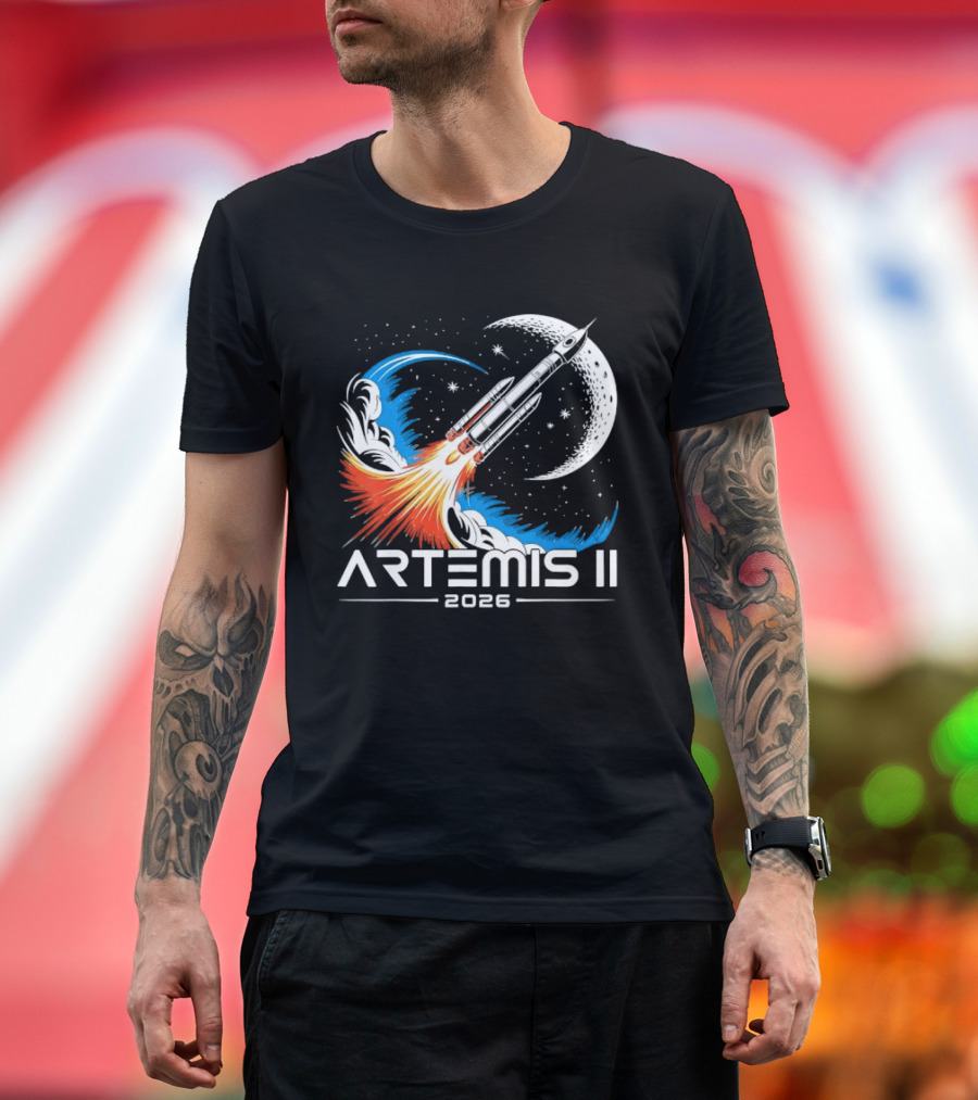 Artemis II 2026 Moon Rocket Space Exploration Launch T-Shirt