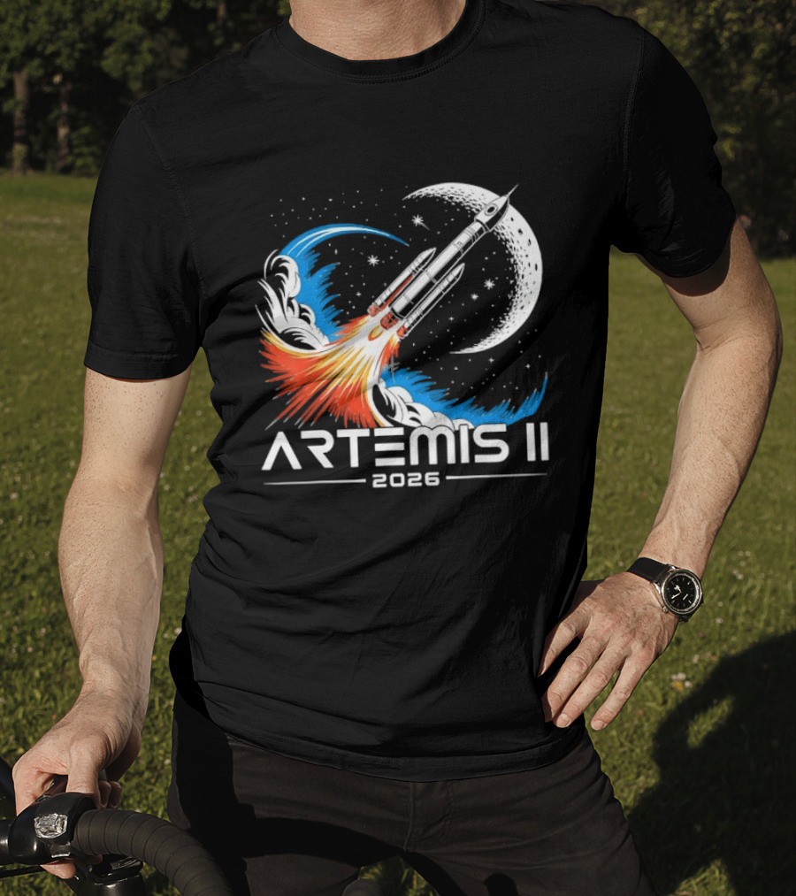 Artemis II 2026 Moon Rocket Space Exploration Launch T-Shirt