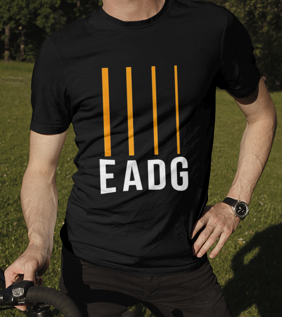 EADG Bass Guitar Four Strings Musician Vertical Lines T-Shirt