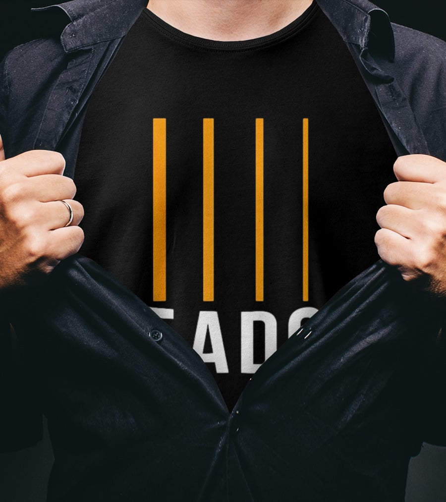 EADG Bass Guitar Four Strings Musician Vertical Lines T-Shirt
