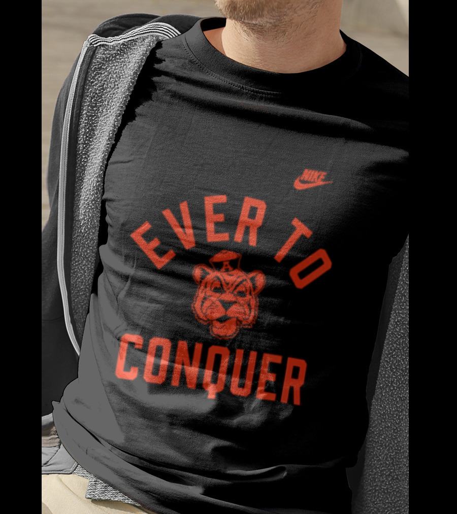 Auburn Tigers Ever To Conquer Tiger Face Nike Swoosh T-Shirt