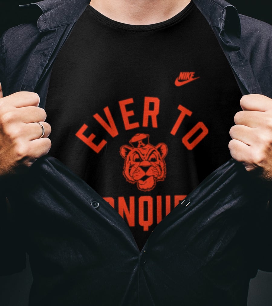 Auburn Tigers Ever To Conquer Tiger Face Nike Swoosh T-Shirt
