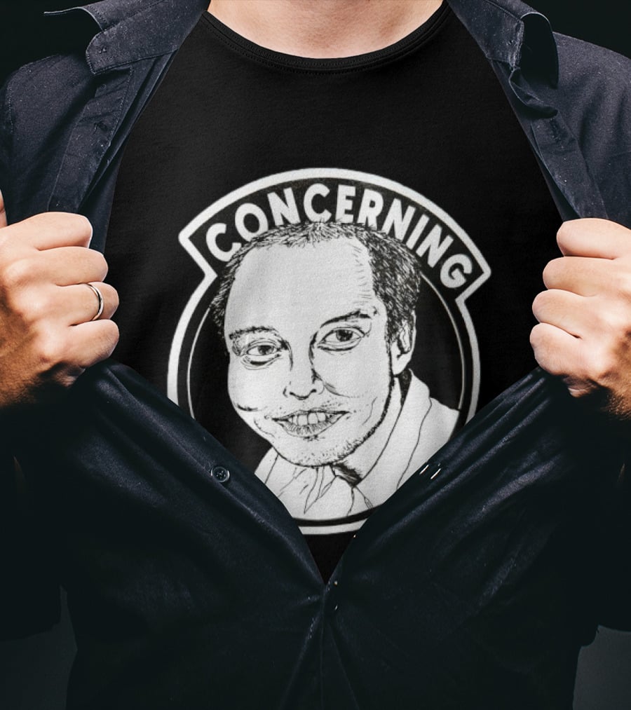 Concerning Elon Musk Meme Face Tesla Twitter T-Shirt