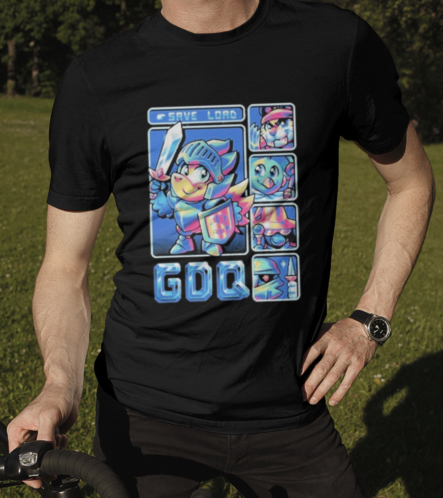 Fangamer GDQ Quick Quest Save Load Knight Adventure Characters T-Shirt