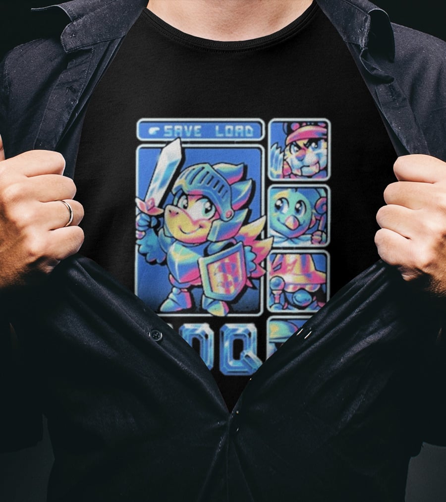 Fangamer GDQ Quick Quest Save Load Knight Adventure Characters T-Shirt