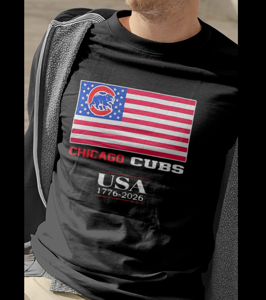 Chicago Cubs USA Flag 1776 2026 Celebration T-Shirt