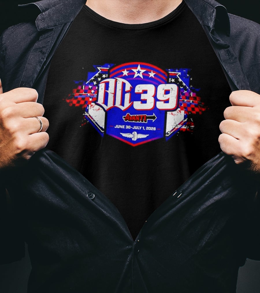 DC 39 Avanti Racing Event June 30 July 1 2026 Checkered Flags Stars Wings T-Shirt