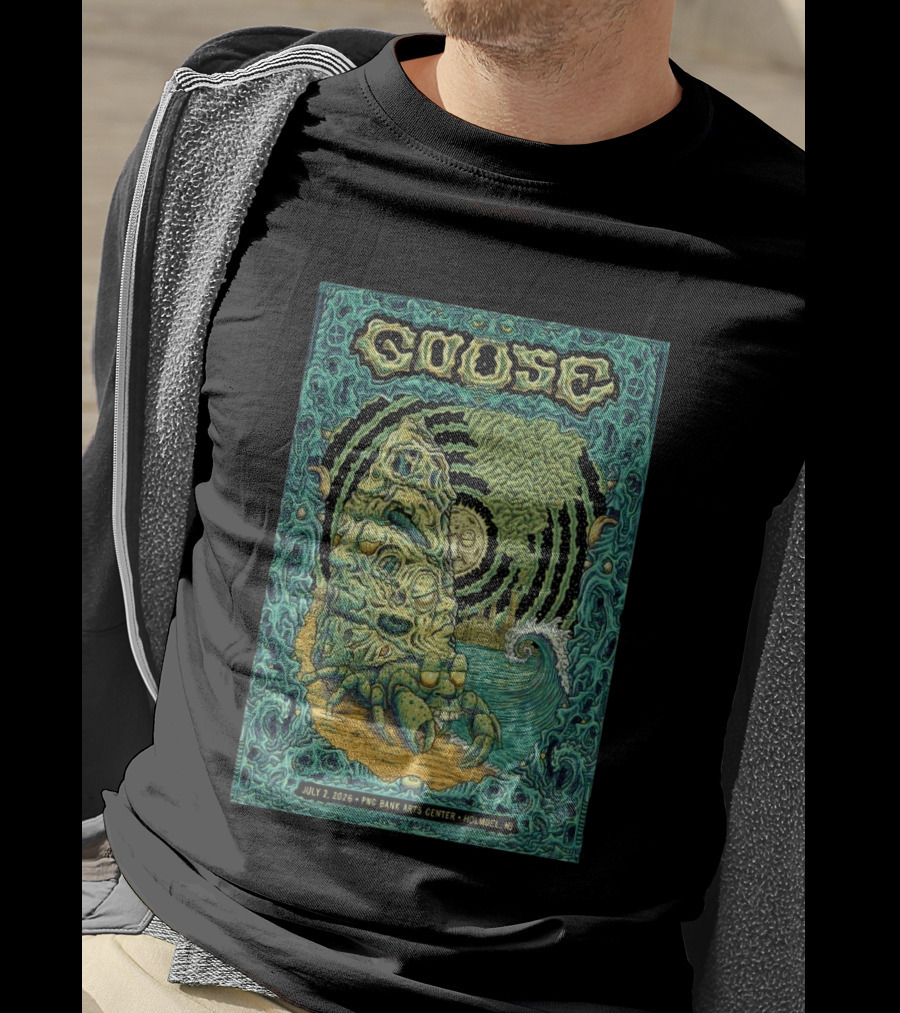 Goose July 2 2026 PNC Bank Arts Center Holmdel NJ Psychedelic Monster Wave T-Shirt