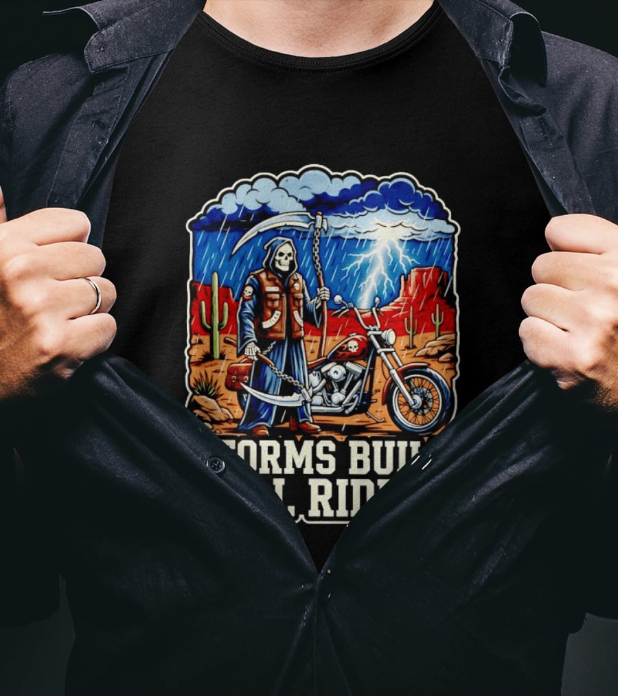 Real Riders Grim Reaper Motorcycle Storm Adventure T-Shirt