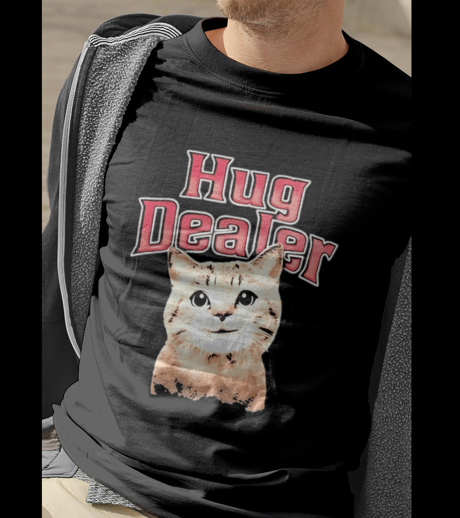 Hug Dealer Cute Tabby Cat Humor T-Shirt