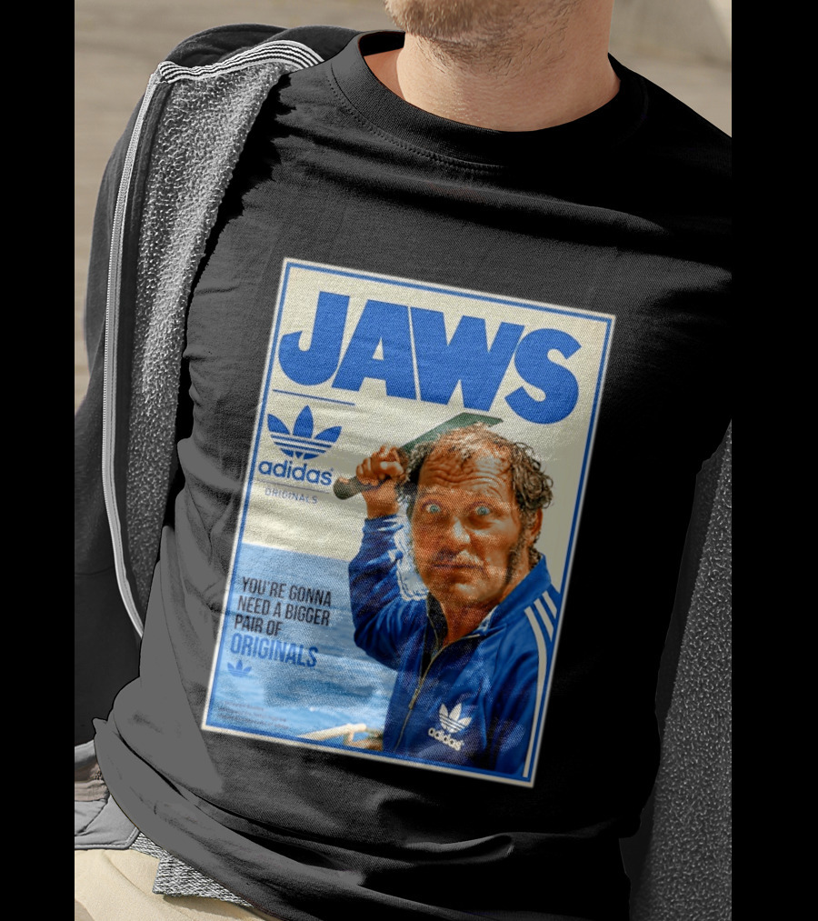 Jaws Adidas Originals You're Gonna Need A Bigger Pair Quint Machete T-Shirt