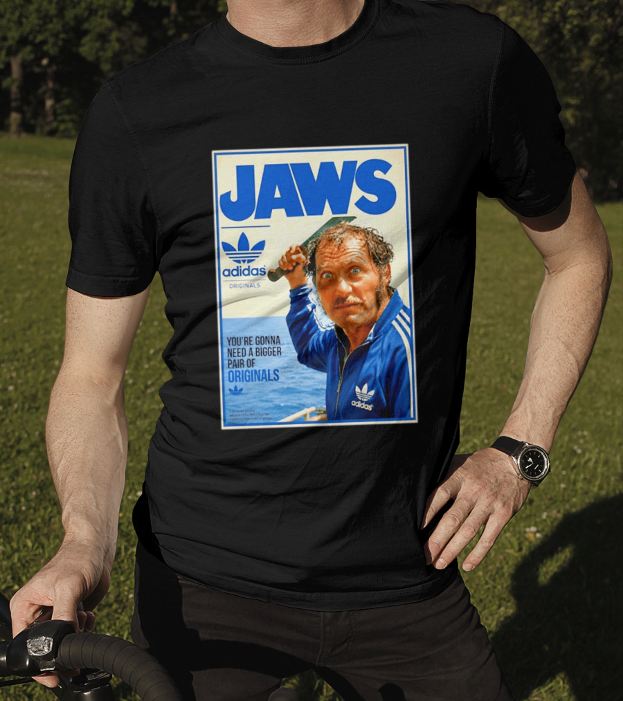 Jaws Adidas Originals You're Gonna Need A Bigger Pair Quint Machete T-Shirt