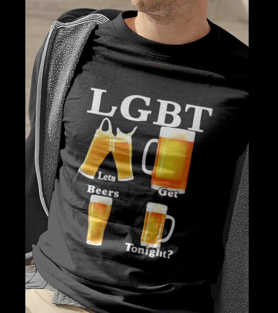 LGBT Lets Get Beers Tonight Beer Drinking Humor T-Shirt