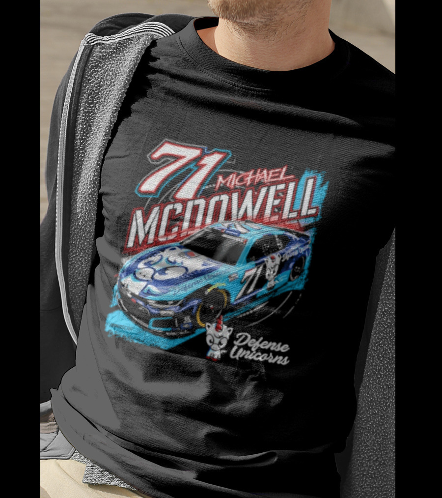 Michael McDowell 71 NASCAR Defense Unicorns Phoenix Performance T-Shirt