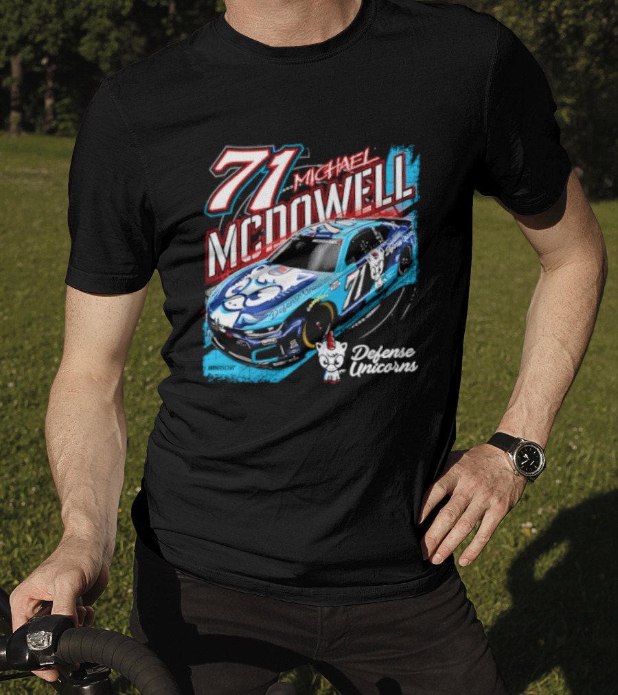 Michael McDowell 71 NASCAR Defense Unicorns Phoenix Performance T-Shirt