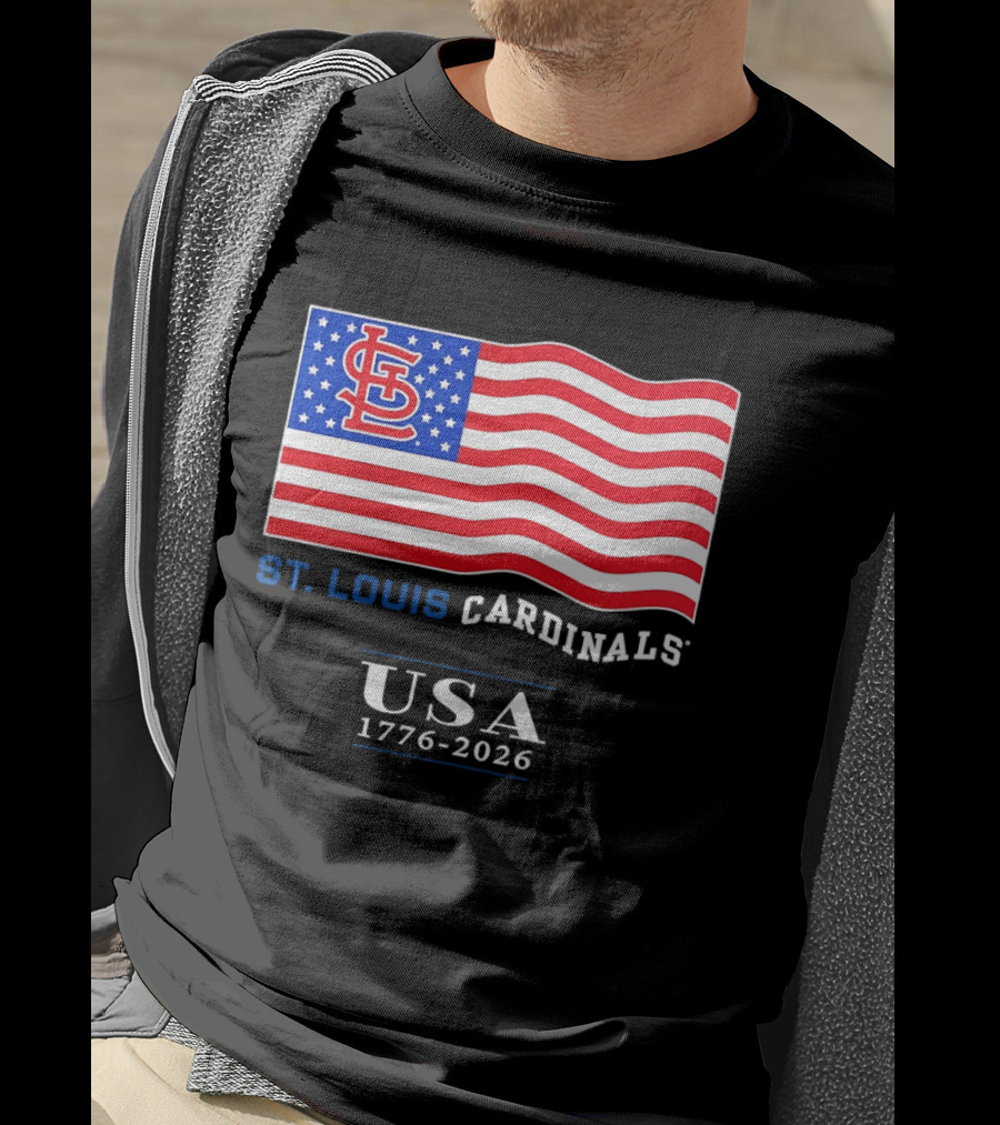 St Louis Cardinals American Flag USA 1776 2026 MLB Baseball T-Shirt