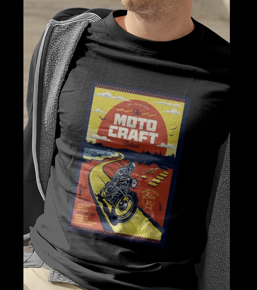 Moto Craft Festival July 24 26 2026 Base31 Prince Edward County Bikes Thrills Speed Music T-Shirt