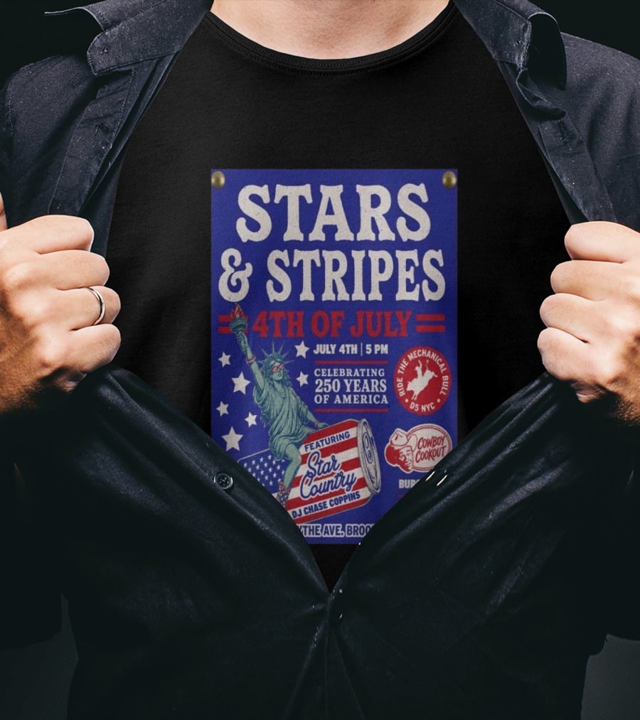 Stars & Stripes 4th Of July Celebration 250 Years Of America Brooklyn Event 2026 T-Shirt