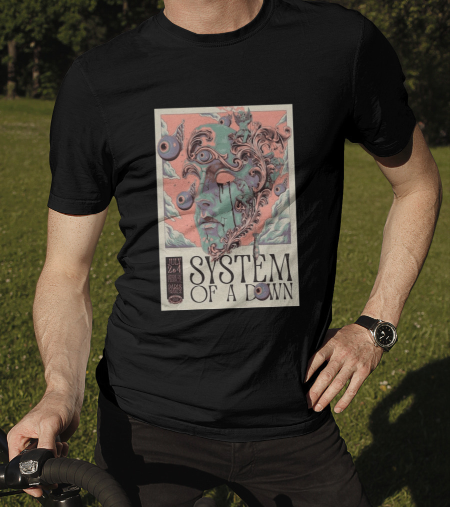 System Of A Down July 2 4 2026 Stade De France Paris Surreal T-Shirt