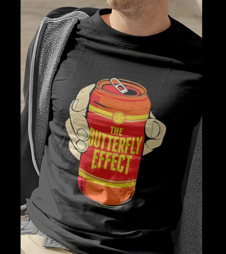The Butterfly Effect Soda Can Vibrant Red Yellow Pop T-Shirt