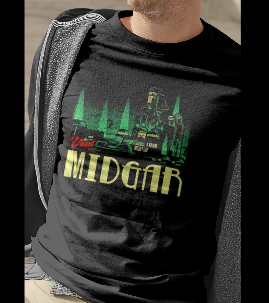 Visit Midgar Final Fantasy VII Cloud Strife Iconic Cityscape T-Shirt
