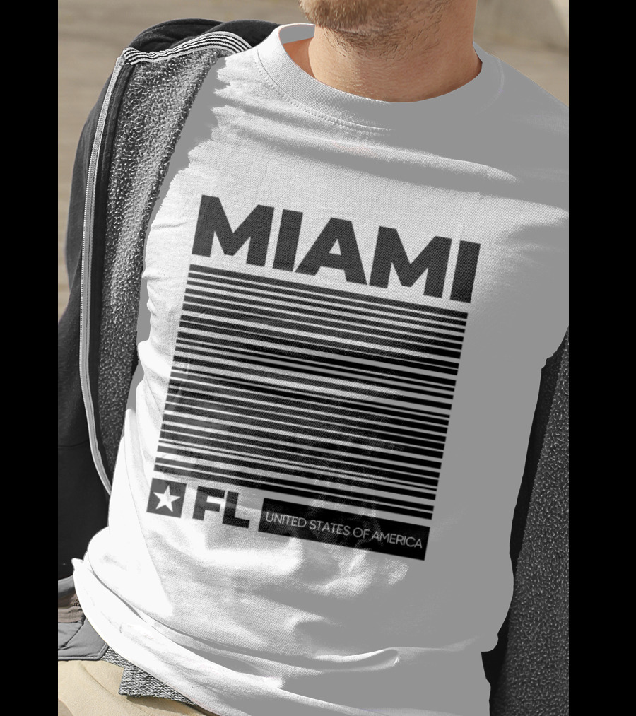 Miami FL Star Stripes United States Of America T-Shirt