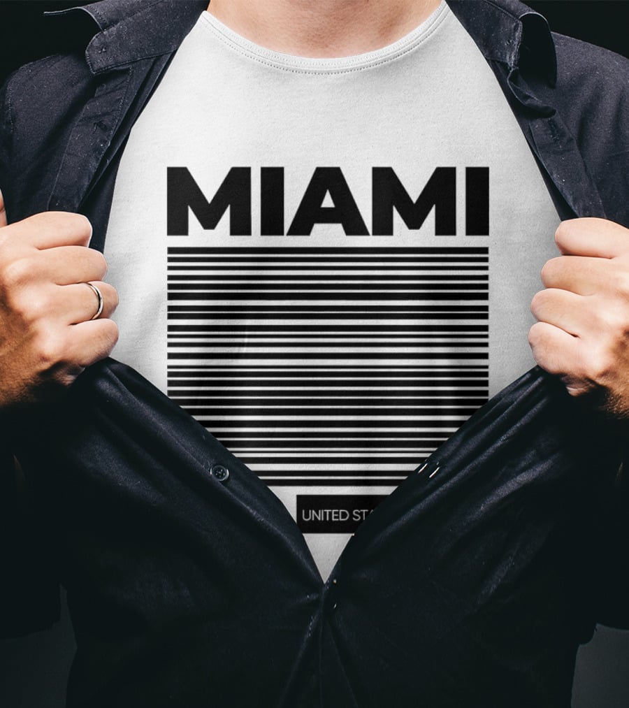 Miami FL Star Stripes United States Of America T-Shirt