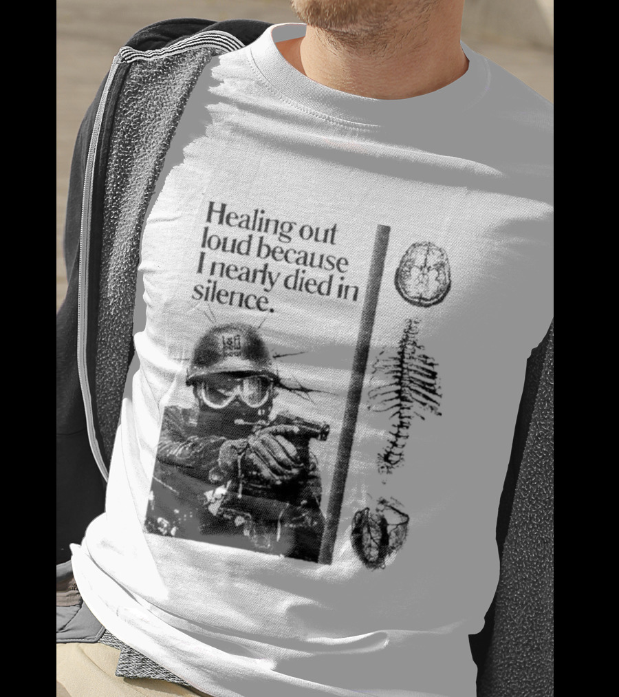 Healing Out Loud Soldier Brain Anatomy Urban Silence T-Shirt