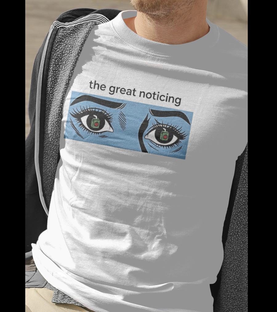 The Great Noticing Ice Blue Eyes With Apple Detail T-Shirt