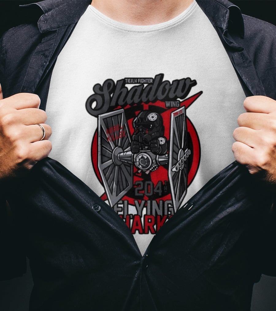 TIE Fighter Pilot Shadow Wing 204th Flying Sharks Rebel Killer Star Wars T-Shirt