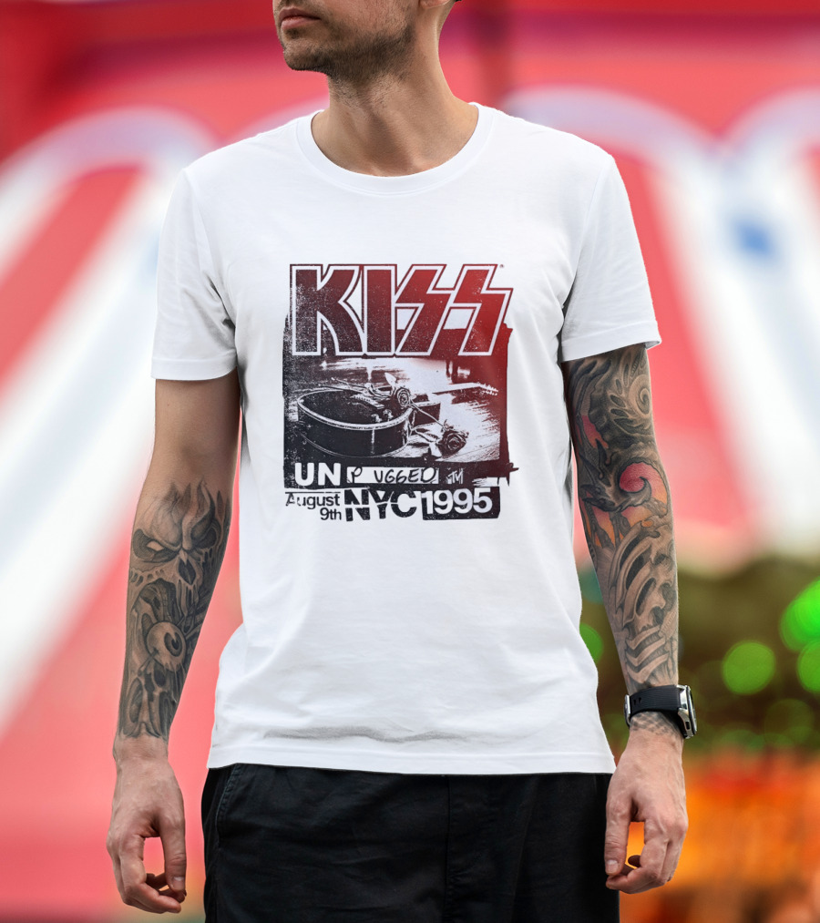 KISS Unplugged MTV August 9th 1995 NYC Guitar Roses T-Shirt