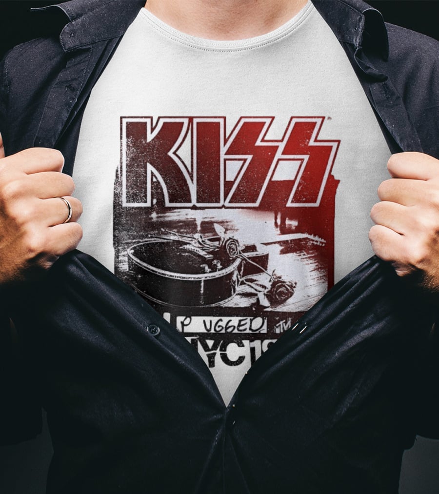 KISS Unplugged MTV August 9th 1995 NYC Guitar Roses T-Shirt