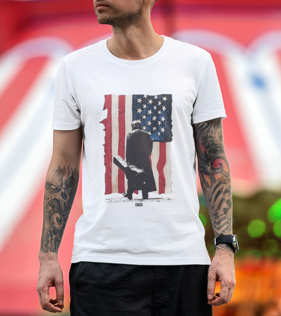 Kith Records Johnny Cash American Flag Iconic USA Collab T-Shirt