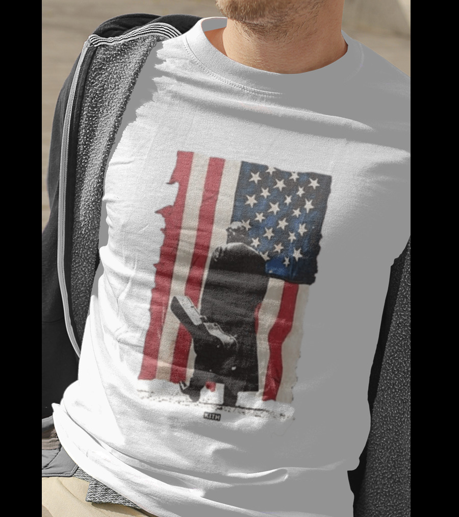 Kith Records Johnny Cash American Flag Iconic USA Collab T-Shirt