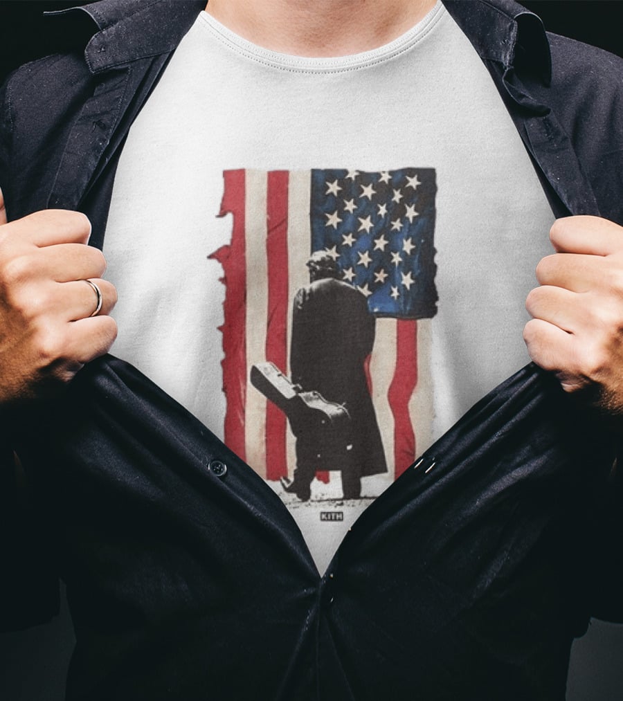 Kith Records Johnny Cash American Flag Iconic USA Collab T-Shirt