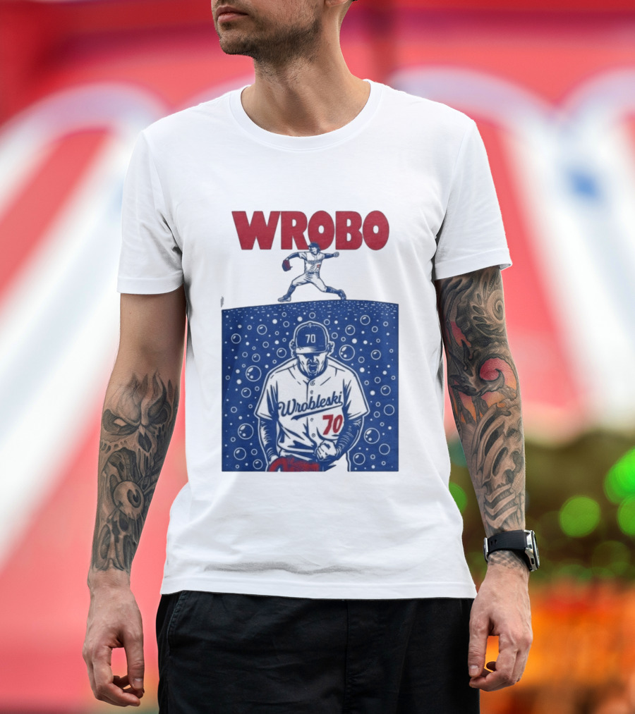 Wrobo Wrobleski 70 Baseball Pitcher Bubble T-Shirt