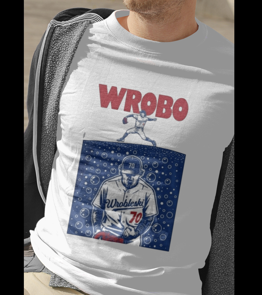 Wrobo Wrobleski 70 Baseball Pitcher Bubble T-Shirt