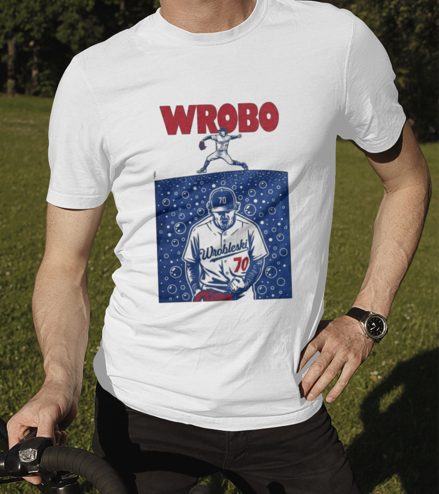 Wrobo Wrobleski 70 Baseball Pitcher Bubble T-Shirt