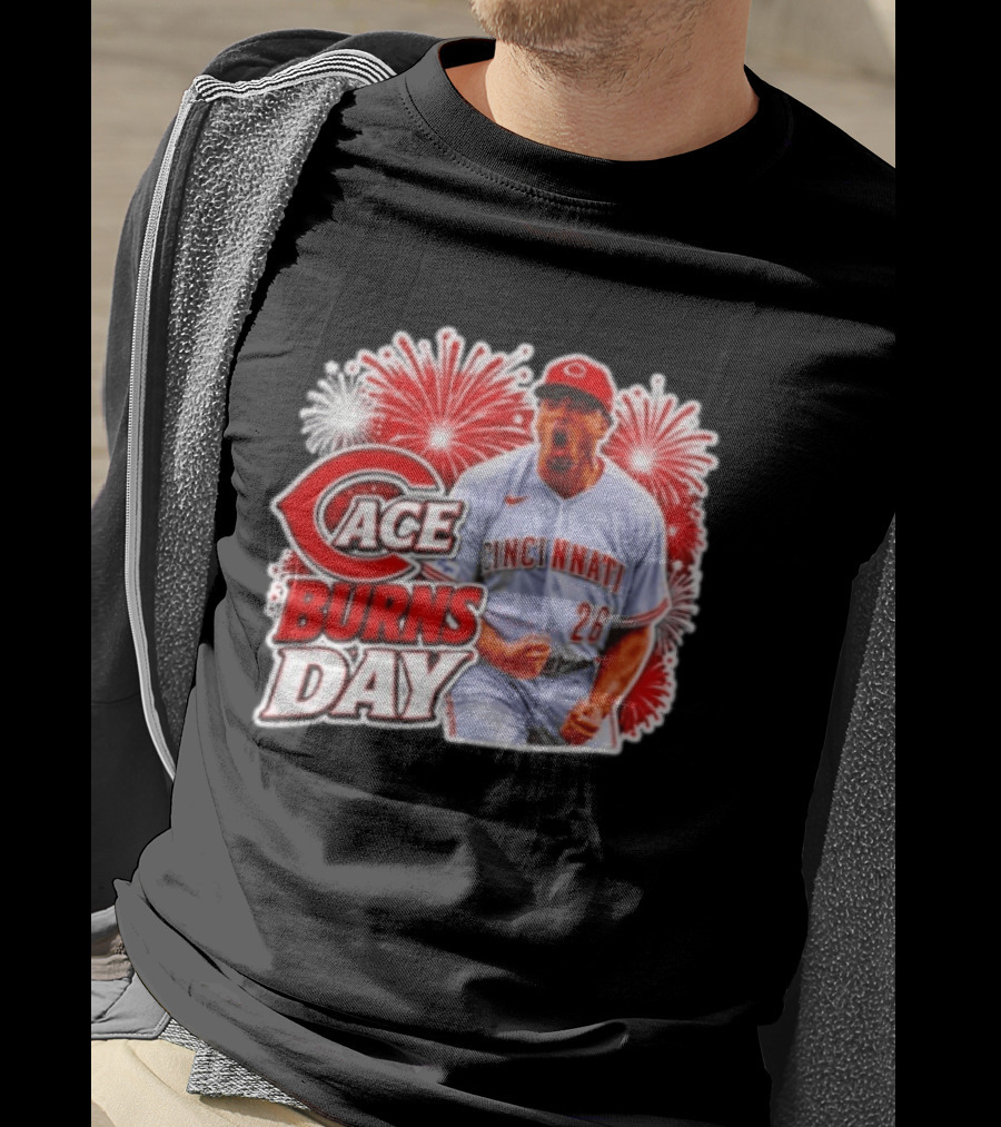 Ace Burns Day Cincinnati Reds 26 MLB Baseball Fireworks Celebration T-Shirt