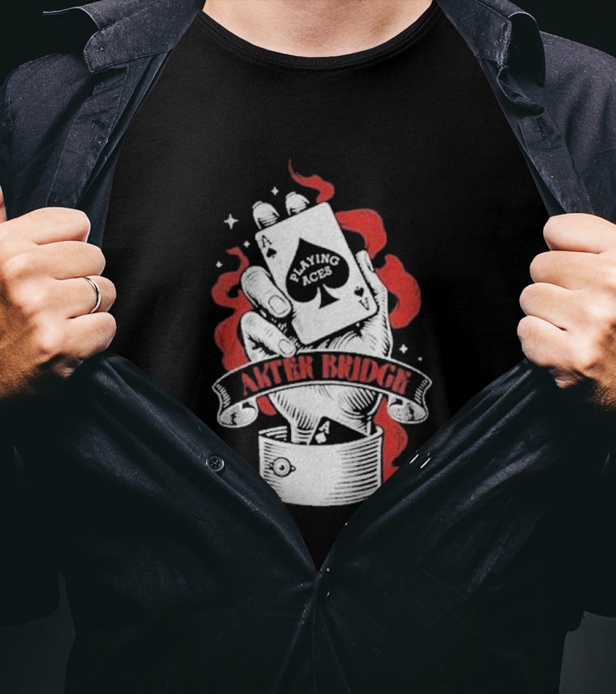 Alter Bridge Playing Aces Hand Holding Cards T-Shirt