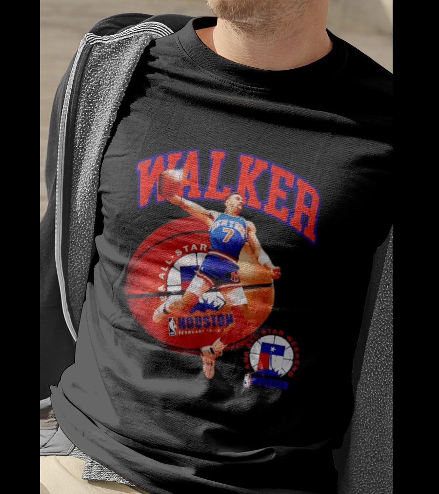 Walker New York Knicks 2006 NBA All Star Houston Weekend February 7 Basketball Jump T-Shirt