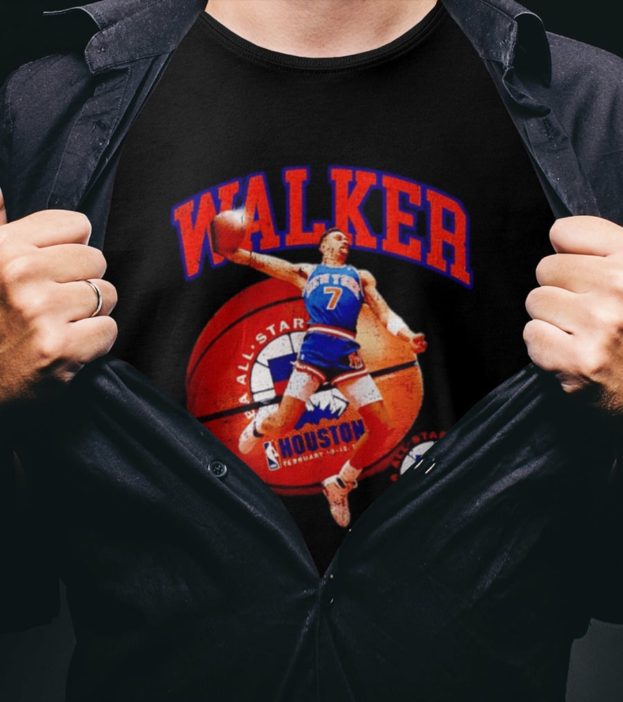 Walker New York Knicks 2006 NBA All Star Houston Weekend February 7 Basketball Jump T-Shirt