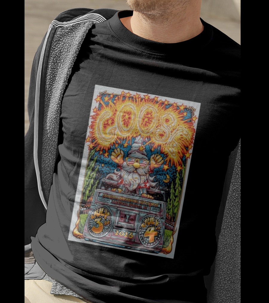 GOOSE July 3 4 2026 Saratoga Performing Arts Center Saratoga Springs NY Wizard Driving Van Fireworks Glasses Stars T-Shirt