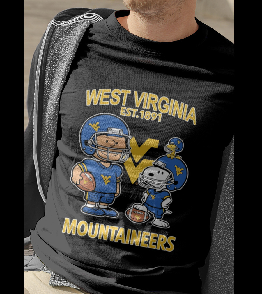 West Virginia Mountaineers Est 1891 Peanuts Charlie Brown Snoopy NCAA T-Shirt