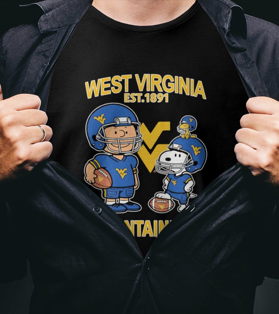 West Virginia Mountaineers Est 1891 Peanuts Charlie Brown Snoopy NCAA T-Shirt
