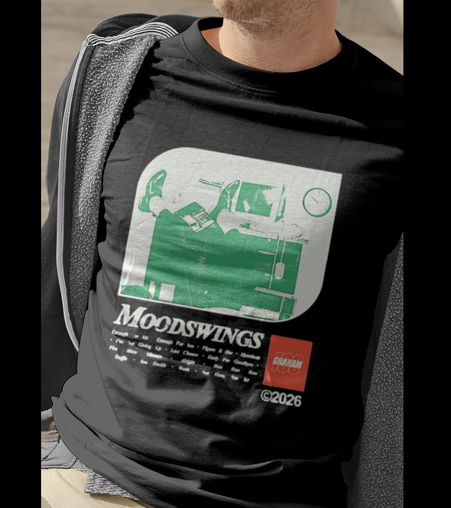 MOODSWINGS Graham 2023 Man Resting Legs On Desk Computer T-Shirt