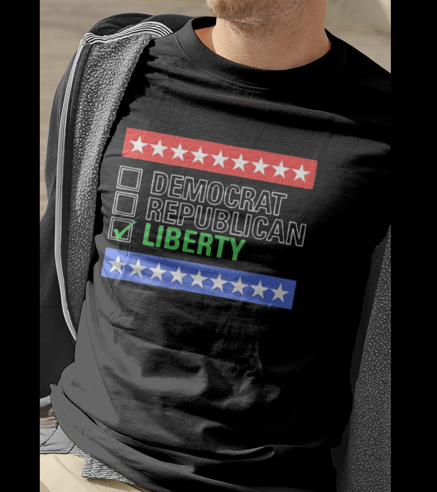 Liberty Checkbox Democrat Republican Stars Red Blue T-Shirt